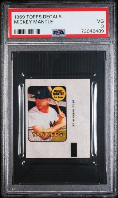 1969 Topps Decals Mickey Mantle PSA 3 # New York Yankees