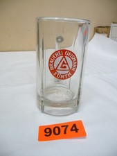 9074.     Alter Bierkrug  Brauerei  Geismann F&uuml;rth Glas Bierkrug 0,25 L