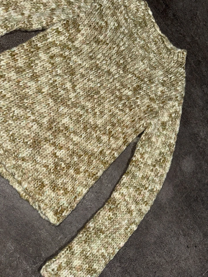 Suéter de Colección Años 90 Gap Grueso Tejido Cuello Simulado Oropel Verde Marrón Niñas 7-8 Foto 2 de 4