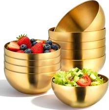 10 Pcs 5.9 Inch Gold Mixing Bowls, Metal Stainless Steel Mixing Bowls Decorative
