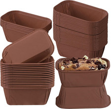 50Pcs Rectangular Mini Loaf Cake Cases, Greaseproof Paper Cupcake Liners.