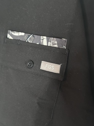 NWT Figs Collared Technical Collection Black Breathable Pockets Scrubs Top XXL - Picture 3 of 11