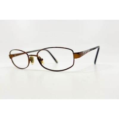 Safilo Elasta Women's Brown Metal Oval Eyeglasses Frames 50-16-130