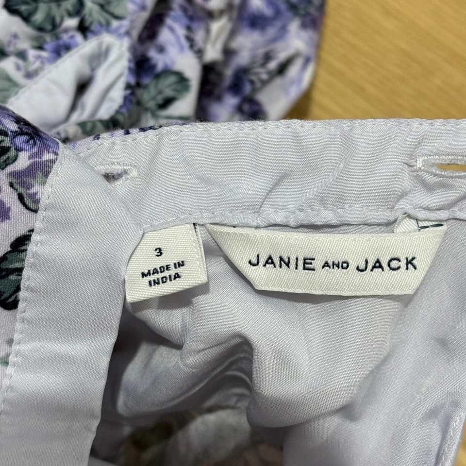 Vestido floral Janie and Jack para niñas talla 3 púrpura con volantes en capas cottagecore fairy Foto 4 de 4