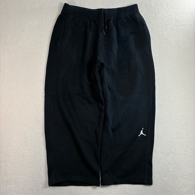 Jordan Baggy Sweatpants Men XL Black Drawstring Fleece Basketball Relaxed Y2K