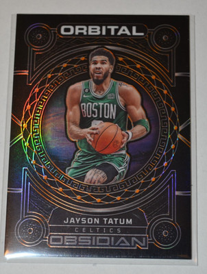 2022-23 Panini Obsidian Orange Etch Jayson Tatum Orbital No. 9 12/35