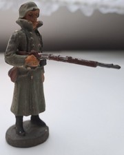 1930's Germany Hausser Lineol Elastolin WWII army figure Soldier with gun 5