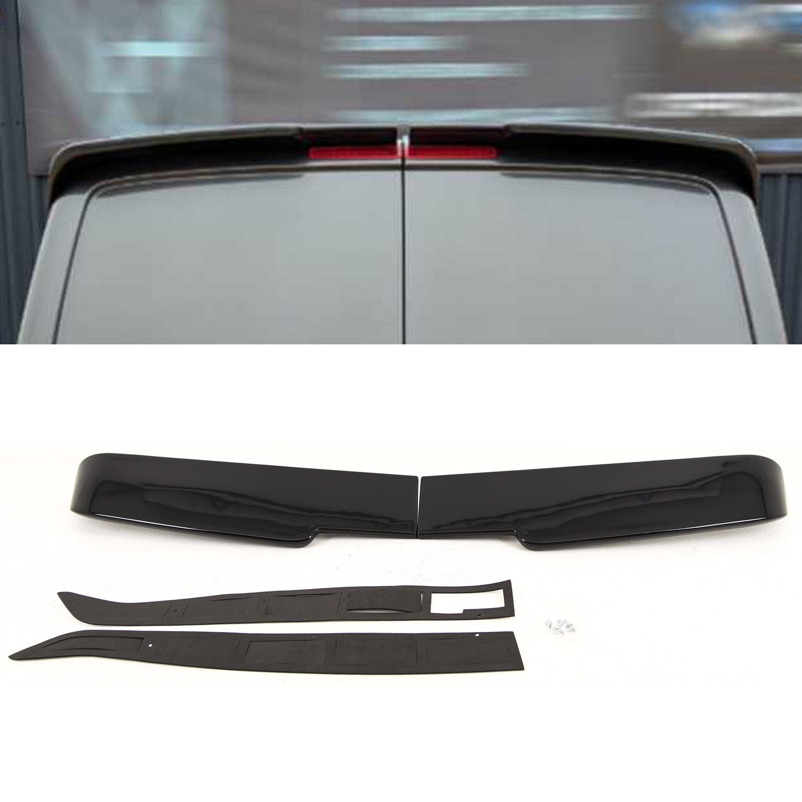 Fits VW Transporter T5 T6 2003-2025 Twin Barn Door Rear Roof Boot Spoiler Gloss