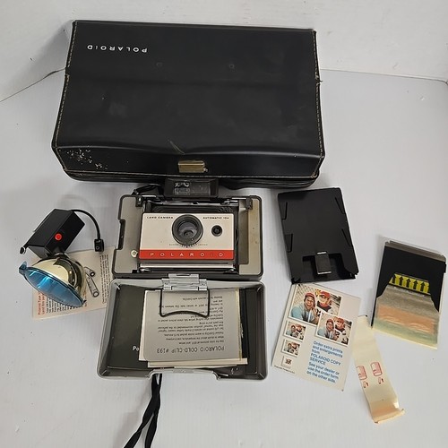 Vintage Polaroid Automatic 104 Instant Film Land Camera with Extras