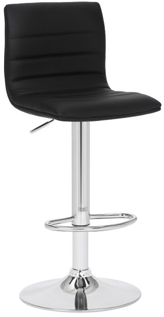 Lamboro Aldo Swivel Bar Stool With Adjustable Gas Lift And Chrome Base - Black - Image 2