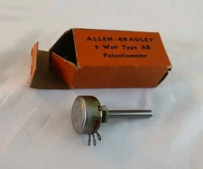  ALLEN BRADLEY POTENTIOMETER Type AB 2 Watt Taper J Linear JAIN200PI04UA vintage