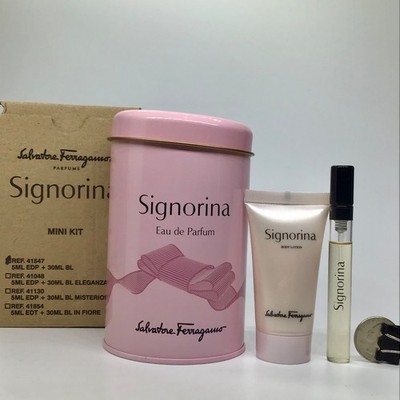 Salvatore Ferragamo SIGNORINA Mini Kit: EDP Spray 5ml + Body Lotion 30ml NIB