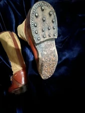 Vintage Early 20th Century  Cordings of Piccadilly Type Canvas & Leather Boots 