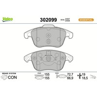Valeo 302099 Bremsbelagsatz FüR Citroen Peugeot Ds C4 DS4 C4 Grand DS5 5008 Nc