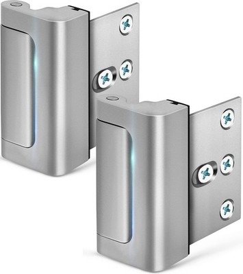 Home Security Door Lock, 2 Pack Childproof Reinforcement 3 Inch, Silver