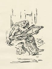 Alfred Kubin " Jeremias " 1921 IMPRESSIONE originale in stampa firmata