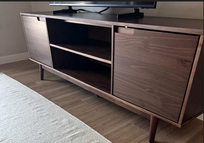 Walker Edison Modern 2-Door Solid Wood TV Stand