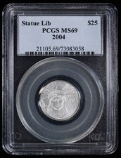 2004 $25 1/4 oz Platinum Statue of Liberty Eagle Coin | PCGS MS69 2206.44 per troy oz