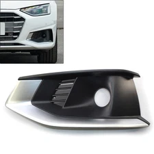 1x Left Side Front Bumper Fog Light Grille Cover Trim For Audi A4L 2020-2022