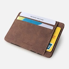 Ultra Thin Portable Flip Small Magic Zipper Wallets for men PU Leather Mini Coin