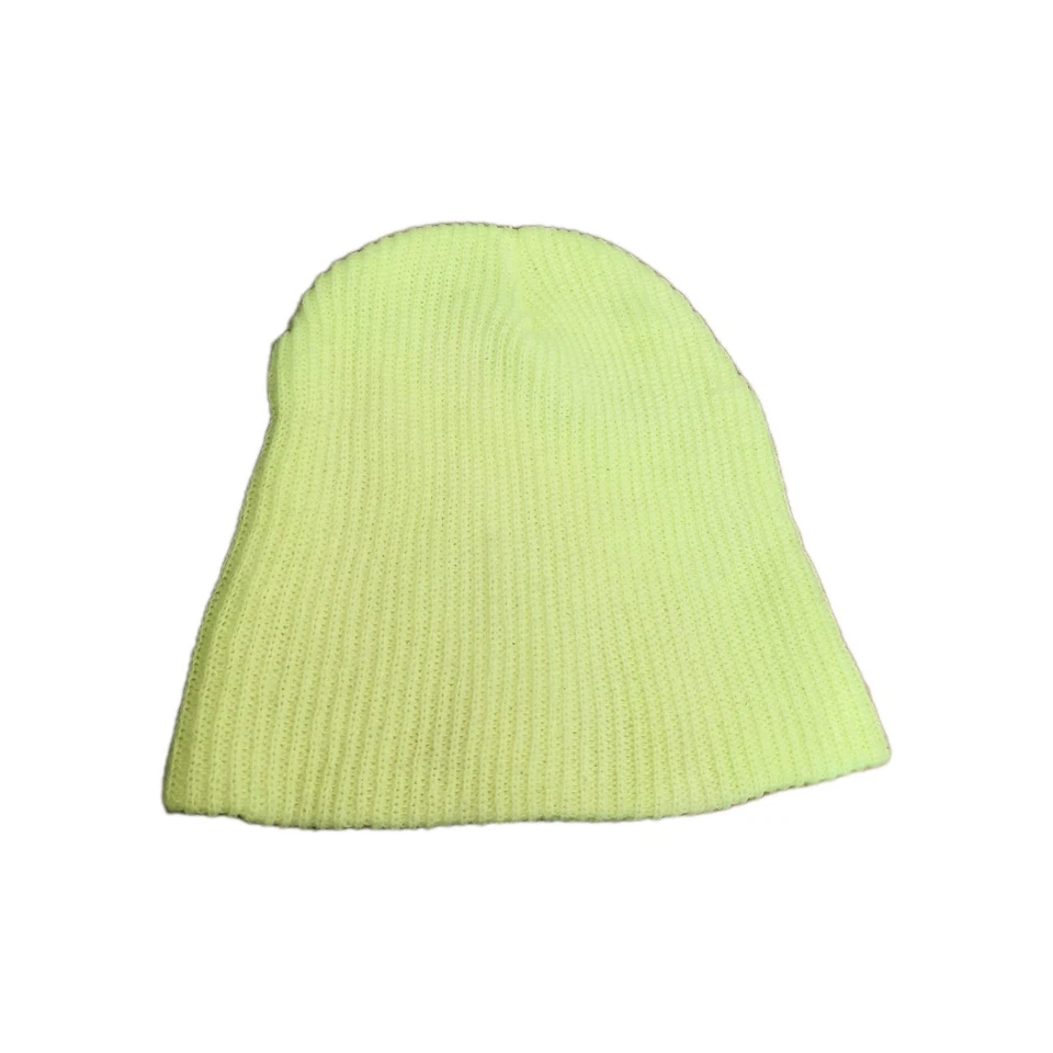 Неоновая желтая шапка-бини Neff вязаная шапка OS без манжет зимняя - Изображение 2 из 3