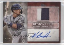 2020 Topps Major League Material Auto Red 4/25 Keston Hiura #MLMA-KH Auto ms9