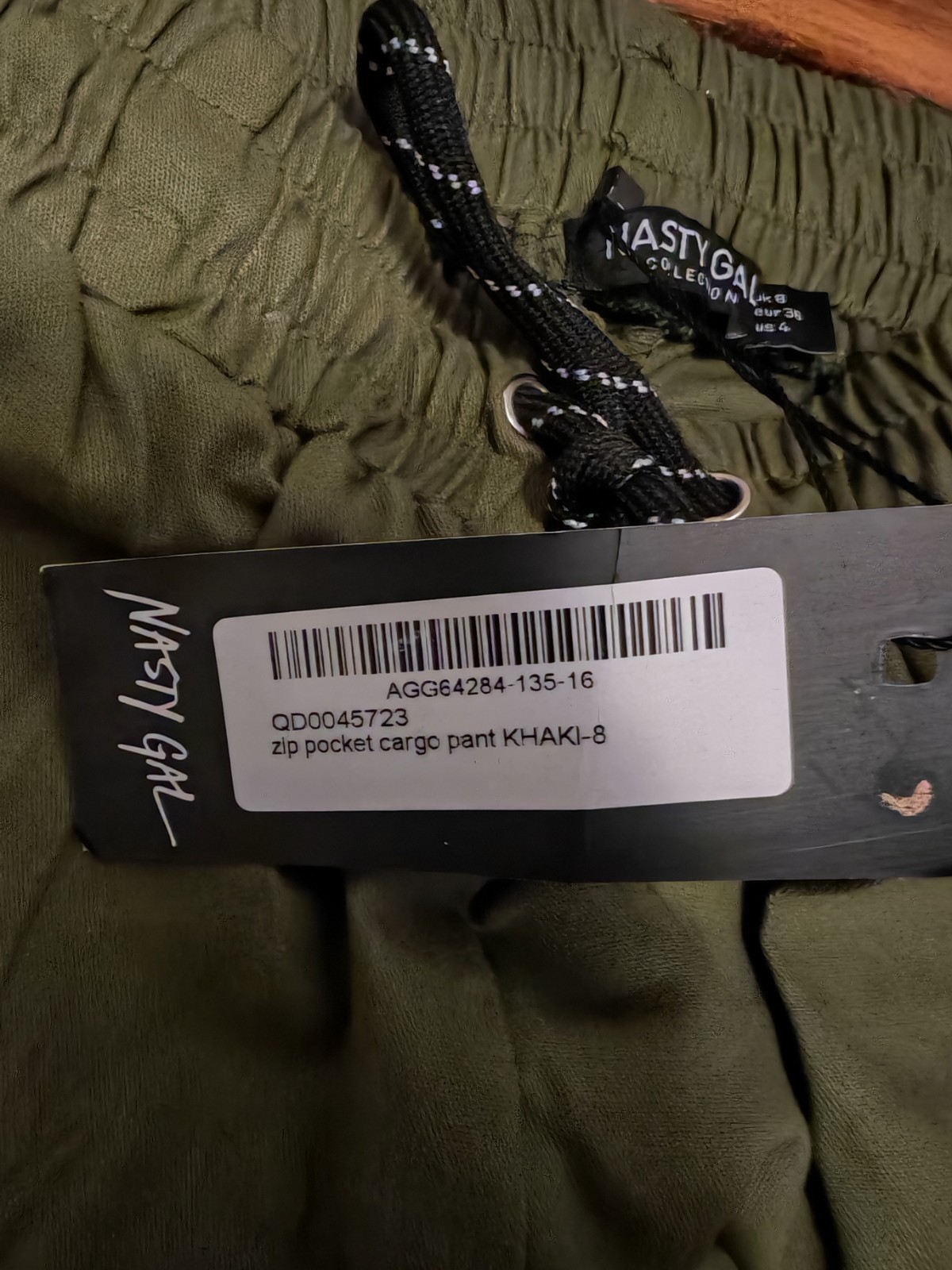 Nasty Gal Zip Pocket Cargo Pants Women 8uk Khakis/Green Pre-owned Nwt image 3