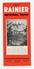 1937 Rainier National Park Brochure Travel Routes Distances Hotels