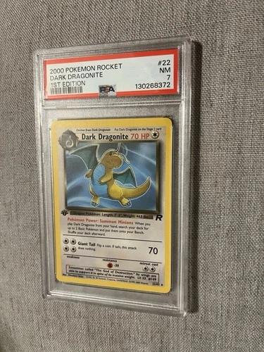 1st Edition Dark Dragonite 22/82 Pokémon PSA 7 Near Mint