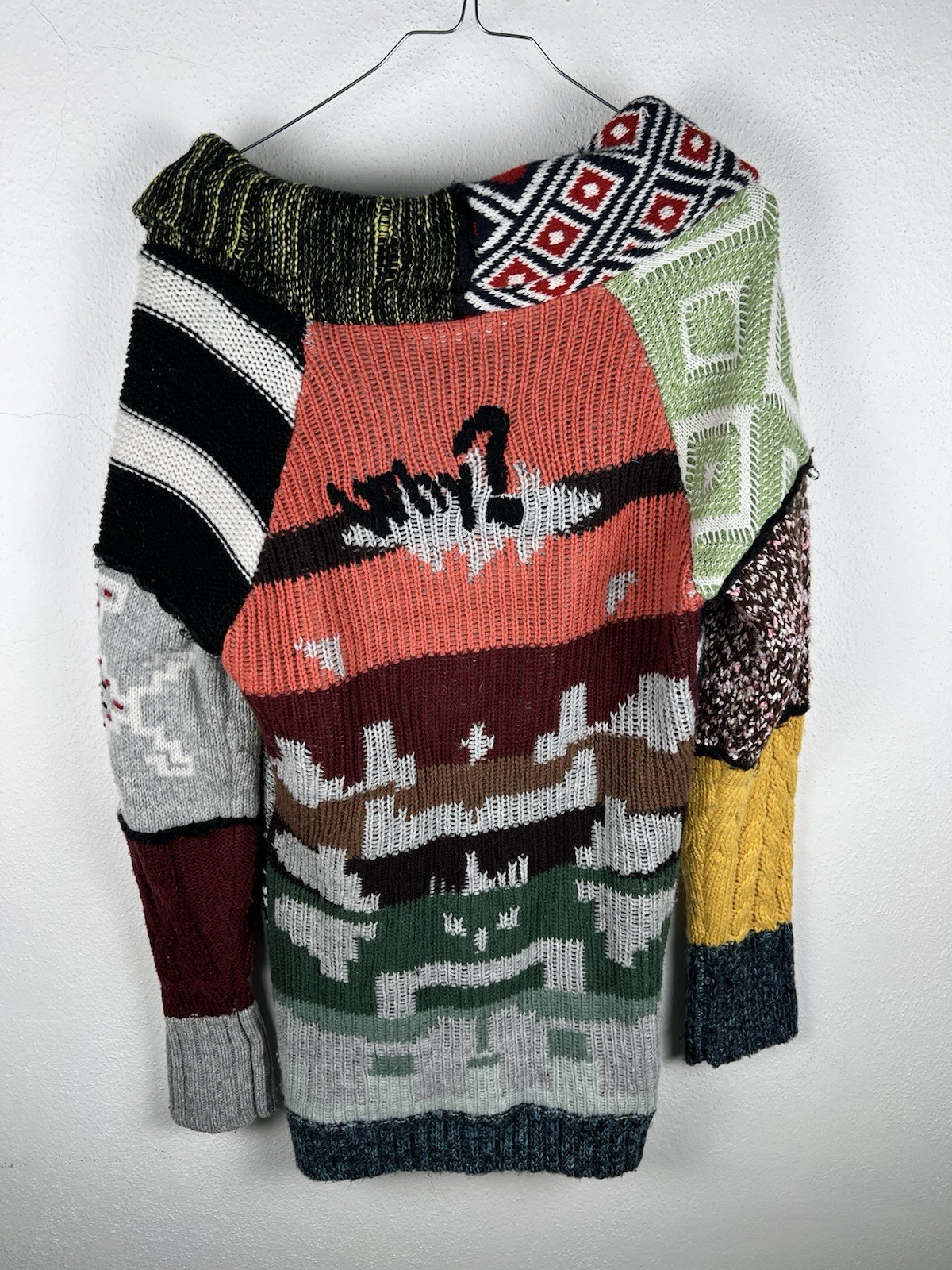 Desigual Multicolor Patchwork Patterned Knit Zip-… - image 3