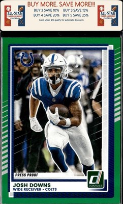 2025 Donruss #42 Josh Downs Press Proofs Green Indianapolis Colts