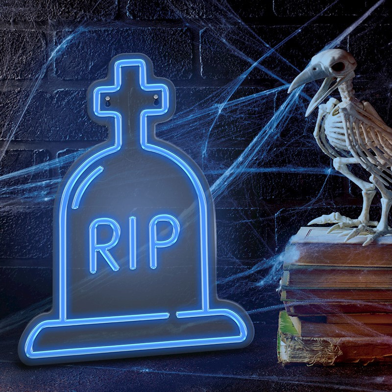 NEON LED HALLOWEEN RIP BLU FOREVER LIGHT