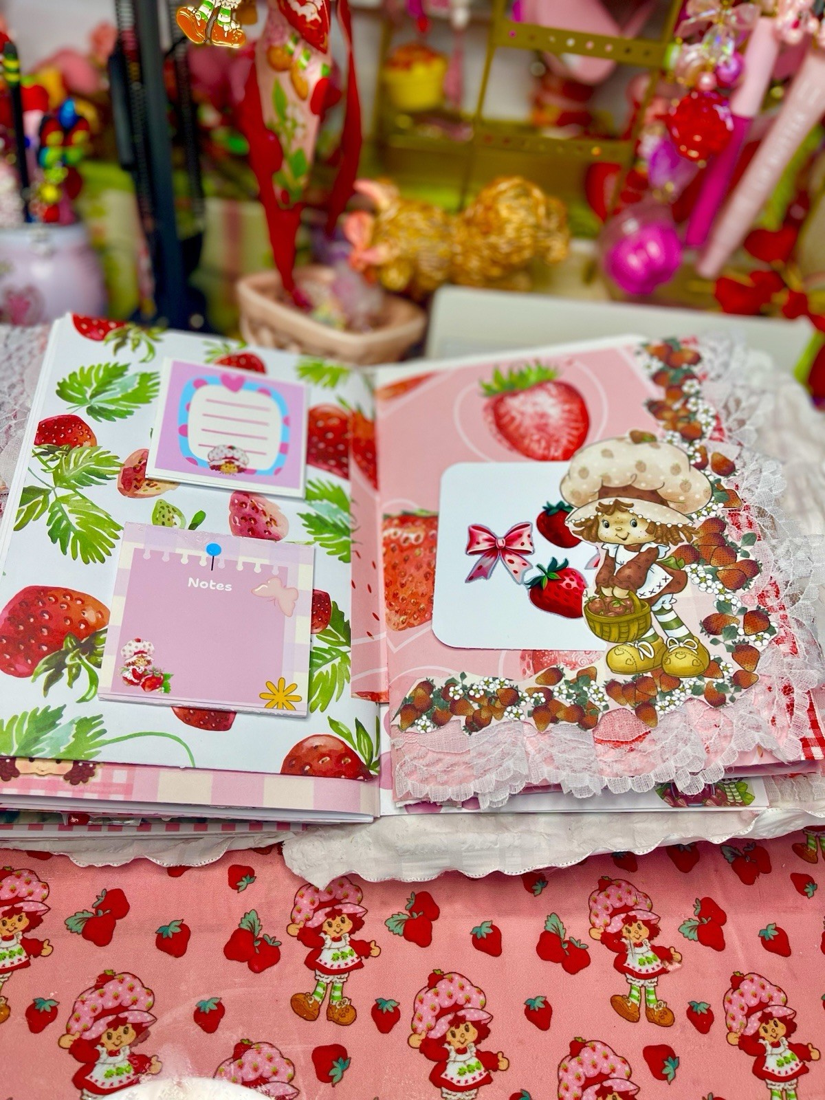 Luxury Handmade Junk Journal –Custom Strawberry Shortcake Inspired | Art Journal