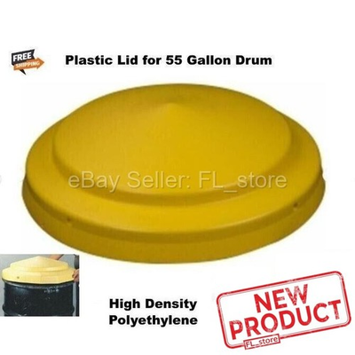 #ad #ad Drum Barrel Lid Cover for Closed 55 Gallon High Density Yellow Polyethylene NEW $54.29