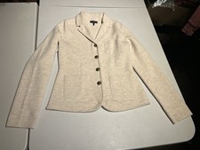 Rag Bone Blazer Women s Medium Abigail Wool Nylon Knit Oatmeal Button Coat