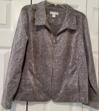 Christopher & Banks Petite  ladies gray jacket size XL