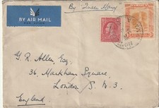 JAMAICA: Airmail cover Montego Bay to England 1938. Shipmail Queen Mary?