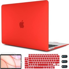 CISSOOK Hard Shell Case Compatible MacBook Air 13 inch Model A2337 M1 A2179 Red