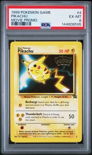 1999 POKEMON GAME MOVIE MOVIE PROMO #4 PIKACHU PSA 6
