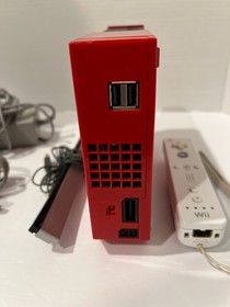 Nintendo Wii Red Console 25th Anniversary Plays GameCube Nice TESTED W/ Cables
