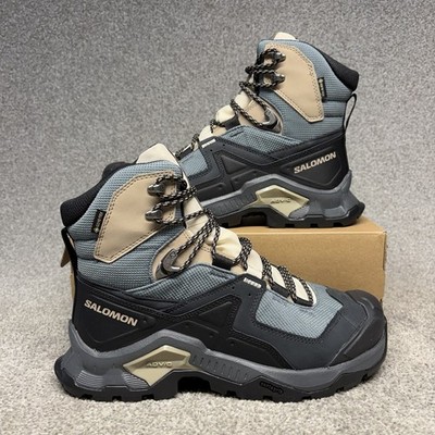 Salomon Quest Element Mid GTX Waterproof Boots Women's 9.5 Blue Black Gore-Tex