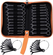 Mini Wrench Set Metric and SAE 20-Piece Ignition & SAE, Black 