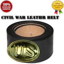 New US American Civil War US Union Confederate Army Leather Waist Belt Size 48"