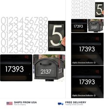 Reflective Mailbox Numbers Sticker Decal Die Cut Classic Style Vinyl Number 4...