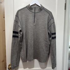 Kuhl Mens Gray Merino Wool 1/4 Zip Pullover S...