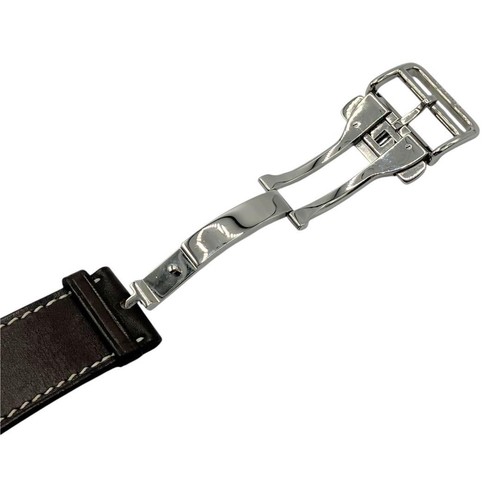 HERMES Leather Apple Watch Band 46mm Ebene Black Tour Deployant Buckle - Zdjęcie 5 z 10