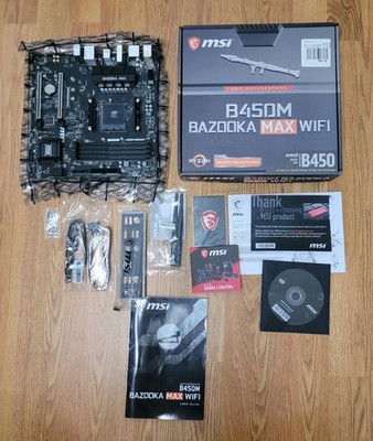 MSI B450M BAZOOKA AM4 AMD B450 SATA 6Gb/s USB 3.1 HDMI AMD Motherboard Open Box 