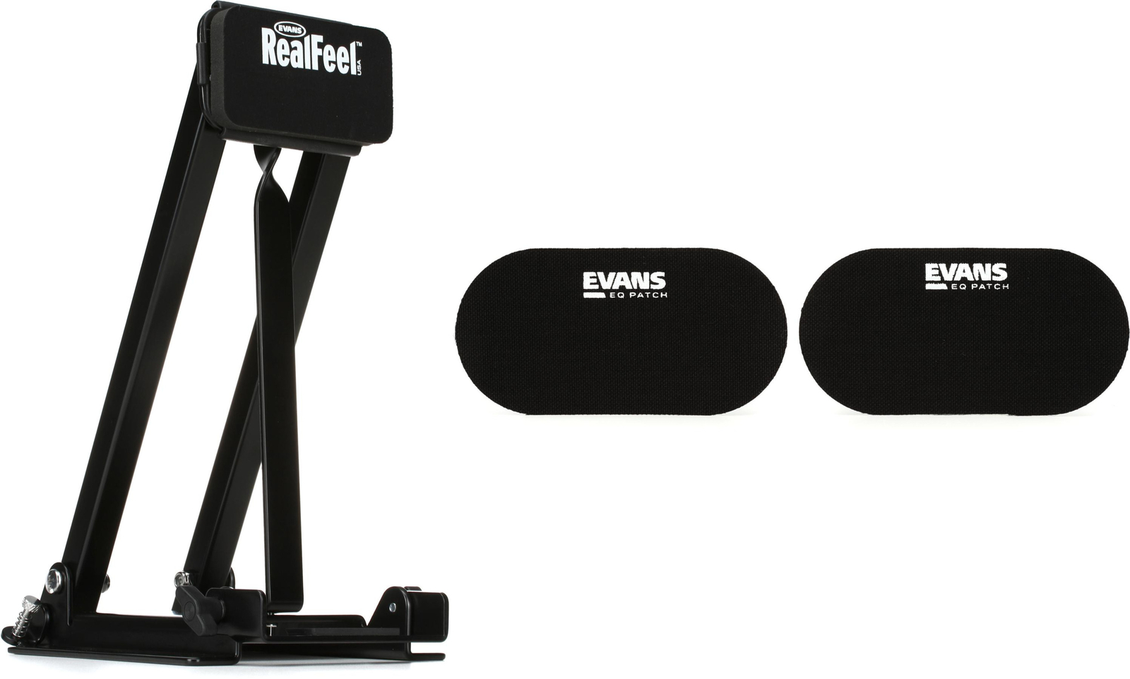 Evans RealFeel Folding Bass Pedal Practice Pad + комплект Evans EQPB2 Value Bundle