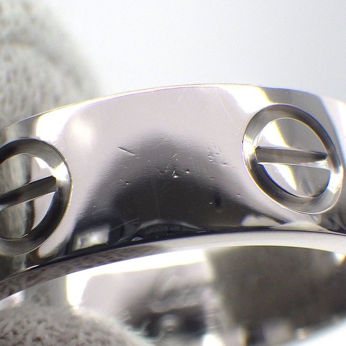 Cartier Ring Love Classic Model MM B4084750 Wedding Bnad Vis 750WG #50 US5.25 - Picture 4 of 8