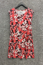 Loft Outlet Floral Dress Coral/Orange Cap Sleeve Shift Dress Women's Size S